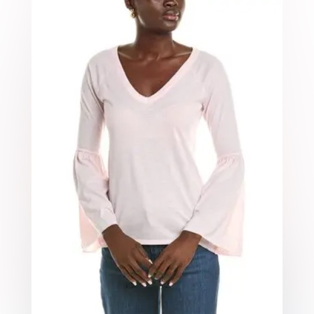 Chaser Peplum Sleeve Raglan Pink Top